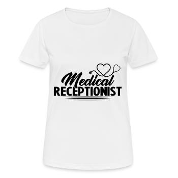 Réceptionniste médicale Cadeau réceptionnist - T-shirt respirant Femme - blanc - Devant - AI Model Female 172 dark (172cm)