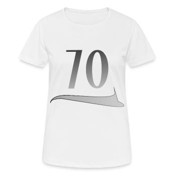 70. Geburtstag siebzigster 70 Jubiläum - Frauen T-Shirt atmungsaktiv - Weiß - Vorne - AI Model Female 172 dark (172cm)
