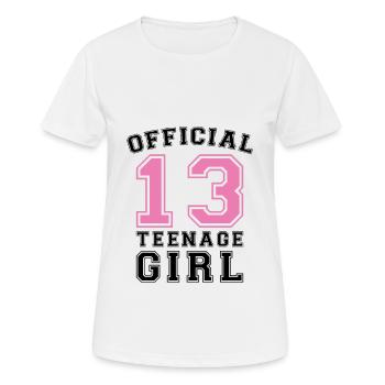 Geboren 13 Teen Jugend Jugendlich - Frauen T-Shirt atmungsaktiv - Weiß - Vorne - AI Model Female 172 dark (172cm)