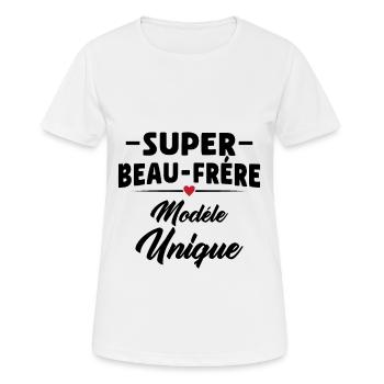 Super beau-frére modéle unique cadeau beau-frére - T-shirt respirant Femme - blanc - Devant - AI Model Female 172 dark (172cm)