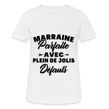 Marraine parfaite avec plein de jolis défauts - T-shirt respirant Femme - blanc - Devant - AI Model Female 172 dark (172cm)