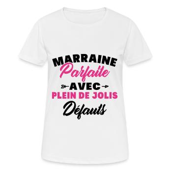 Marraine parfaite avec plein de jolis défauts - T-shirt respirant Femme - blanc - Devant - AI Model Female 172 dark (172cm)