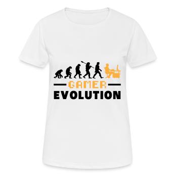 Gamer Evolution Vintage Cadeau - T-shirt respirant Femme - blanc - Devant - AI Model Female 172 dark (172cm)