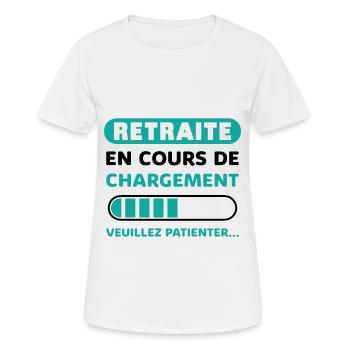Départ En Retraite Humour Retraite En Cours - T-shirt respirant Femme - blanc - Devant - AI Model Female 172 dark (172cm)