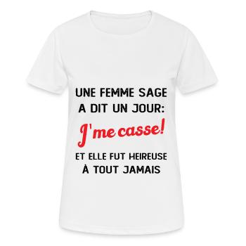 idee depart collegue de travail humour - T-shirt respirant Femme - blanc - Devant - AI Model Female 172 dark (172cm)