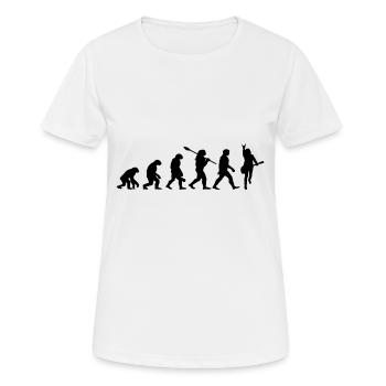 Rock'n'Roll Evolition für Musiker - Frauen T-Shirt atmungsaktiv - Weiß - Vorne - AI Model Female 172 dark (172cm)