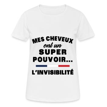 mes cheveux homme humour cheveux super pouvoir - T-shirt respirant Femme - blanc - Devant - AI Model Female 172 dark (172cm)