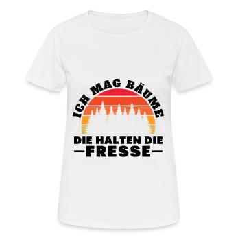 Ich Mag Bäume Die Halten Die Fresse - Frauen T-Shirt atmungsaktiv - Weiß - Vorne - AI Model Female 172 dark (172cm)
