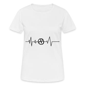 Géocaching Heartbeat Ekg Pulse Geocacher Geocache - T-shirt respirant Femme - blanc - Devant - AI Model Female 172 dark (172cm)