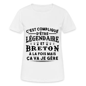 Légendaire et Breton - T-shirt respirant Femme - blanc - Devant - AI Model Female 172 dark (172cm)