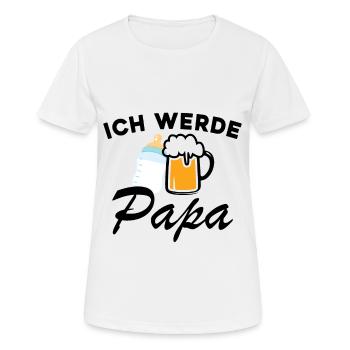 Ich werde Papa werdender Papa Vater - Frauen T-Shirt atmungsaktiv - Weiß - Vorne - AI Model Female 172 dark (172cm)