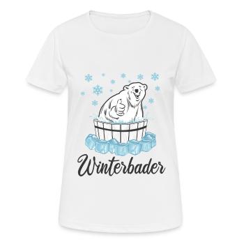 Winterbader Eisbär Eisbaden Eisbad Spruch - Frauen T-Shirt atmungsaktiv - Weiß - Vorne - AI Model Female 172 dark (172cm)