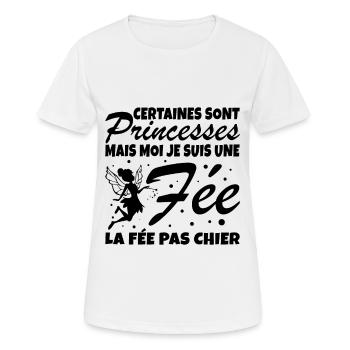 Manche sind Prinzessinnen, aber ich bin eine Fee - Frauen T-Shirt atmungsaktiv - Weiß - Vorne - AI Model Female 172 dark (172cm)