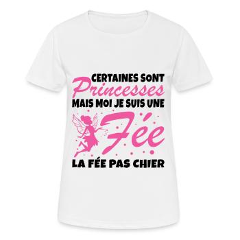 Certaines Sont Princesses Mais Moi Je Suis Une Fee - T-shirt respirant Femme - blanc - Devant - AI Model Female 172 dark (172cm)
