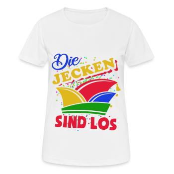 Narrenkappe - Die Jecken sind los - Karneval - Frauen T-Shirt atmungsaktiv - Weiß - Vorne - AI Model Female 172 dark (172cm)