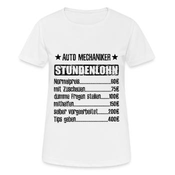 Stundenlohn Automechaniker Beruf - Spruch - Frauen T-Shirt atmungsaktiv - Weiß - Vorne - AI Model Female 172 dark (172cm)