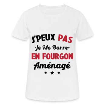 J'peux pas j me barre en fourgon aménagé - T-shirt respirant Femme - blanc - Devant - AI Model Female 172 dark (172cm)
