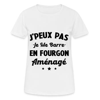 J'peux pas j me barre en fourgon aménagé - T-shirt respirant Femme - blanc - Devant - AI Model Female 172 dark (172cm)