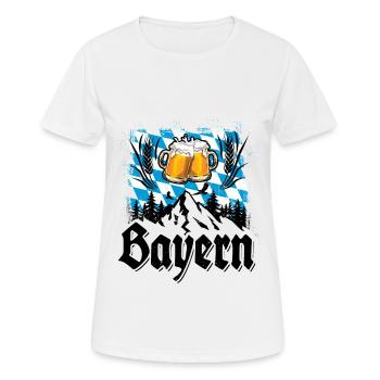 Servus - Gruß aus Bayern - meine Heimat - Frauen T-Shirt atmungsaktiv - Weiß - Vorne - AI Model Female 172 dark (172cm)