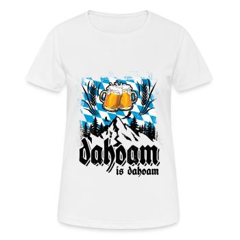 Dahoam is dahoam Bierglas Berge Bayern Heimat - Frauen T-Shirt atmungsaktiv - Weiß - Vorne - AI Model Female 172 dark (172cm)