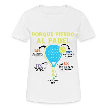 Why I Lose Padel Sportsman Sportsmen - Women's Breathable T-Shirt - white - Front - AI Model Female 172 dark (172cm)