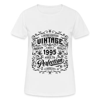 Vintage 1995 Edition Limitée Rétro Anniversaire - T-shirt respirant Femme - blanc - Devant - AI Model Female 172 dark (172cm)