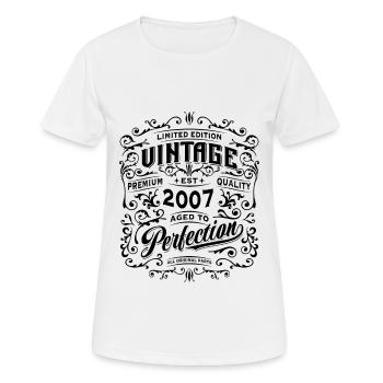 Millésime 2007 Édition Limitée Rétro Anniversaire - T-shirt respirant Femme - blanc - Devant - AI Model Female 172 dark (172cm)