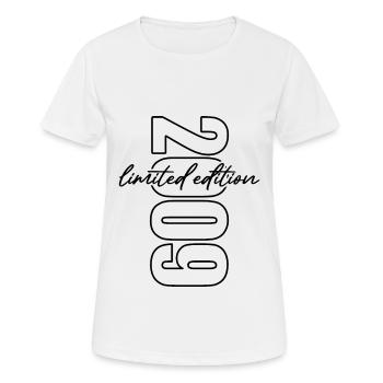 2009 Edition Limitée - Cadeau d’anniversaire - T-shirt respirant Femme - blanc - Devant - AI Model Female 172 dark (172cm)