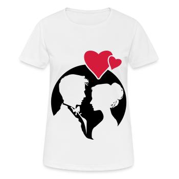 Married Couple Wedding Silhouette - Women's Breathable T-Shirt - white - Front - AI Model Female 172 dark (172cm)