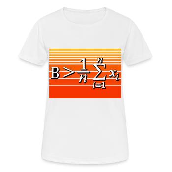 Jeu de mots mathématique - Soyez supérieur à la moyenne - T-shirt respirant Femme - blanc - Devant - AI Model Female 172 dark (172cm)