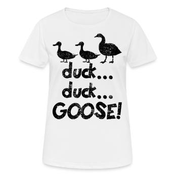 Gans - Frauen T-Shirt atmungsaktiv - Weiß - Vorne - AI Model Female 172 dark (172cm)