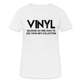 Disque vinyl disque LP - T-shirt respirant Femme - blanc - Devant - AI Model Female 172 dark (172cm)