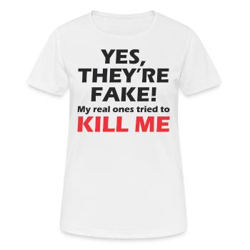 Breast breast cancer victory breasts women woman silicone - Women's Breathable T-Shirt - white - Front - AI Model Female 172 dark (172cm)