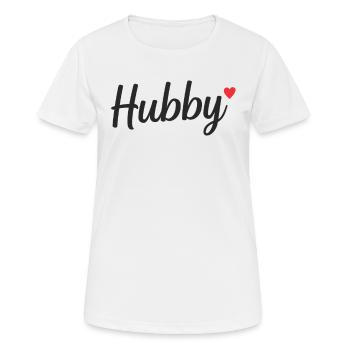 Hubby Mann Ehemann Paar Geschenk Geburtstag - Frauen T-Shirt atmungsaktiv - Weiß - Vorne - AI Model Female 172 dark (172cm)