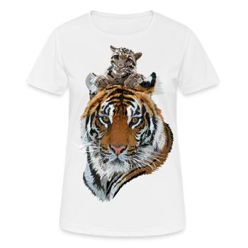 Bengal Tiger and Hazy Tiger - Women's Breathable T-Shirt - white - Front - AI Model Female 172 dark (172cm)