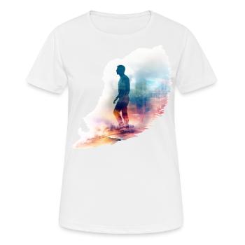 Ein Mann der nach links schaut im Watercolor Style - Frauen T-Shirt atmungsaktiv - Weiß - Vorne - AI Model Female 172 dark (172cm)