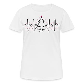 Christmas Heartbeat ECG Star Christmas Tree - Women's Breathable T-Shirt - white - Front - AI Model Female 172 dark (172cm)