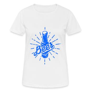 Bière bouteille de bière - T-shirt respirant Femme - blanc - Devant - AI Model Female 172 dark (172cm)