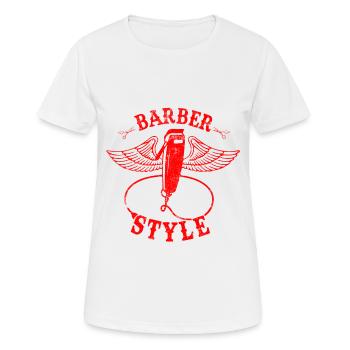 Barbier dire - T-shirt respirant Femme - blanc - Devant - AI Model Female 172 dark (172cm)