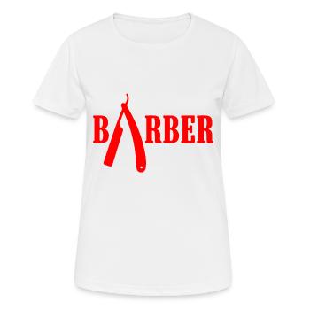Barbier dire - T-shirt respirant Femme - blanc - Devant - AI Model Female 172 dark (172cm)