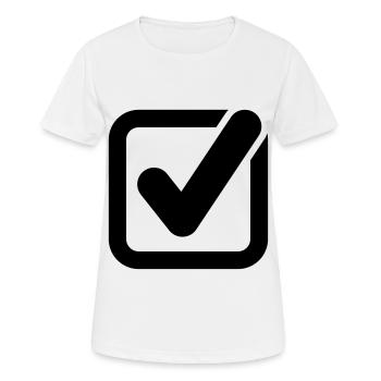 icône de symbole de crochet - T-shirt respirant Femme - blanc - Devant - AI Model Female 172 dark (172cm)