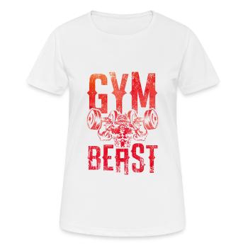 Gym Beast Dog - T-shirt respirant Femme - blanc - Devant - AI Model Female 172 dark (172cm)