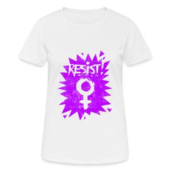 Resist Feminist Frauenrechte - Frauen T-Shirt atmungsaktiv - Weiß - Vorne - AI Model Female 172 dark (172cm)