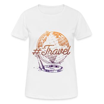 Travel travel world - Women's Breathable T-Shirt - white - Front - AI Model Female 172 dark (172cm)