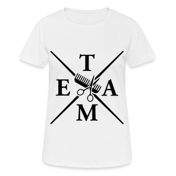 scissors comb team stylist - Women's Breathable T-Shirt - white - Front - AI Model Female 172 dark (172cm)
