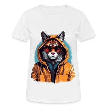 Streetstyle-Luchs | Luchs-Liebhaber - Frauen T-Shirt atmungsaktiv - Weiß - Vorne - AI Model Female 172 dark (172cm)