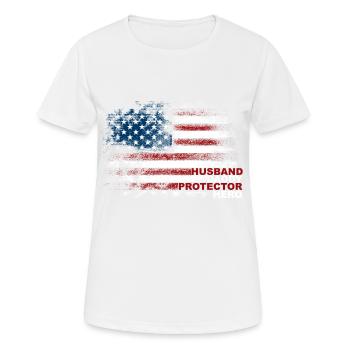 USA Husband Daddy Protector Hero - Women's Breathable T-Shirt - white - Front - AI Model Female 172 dark (172cm)