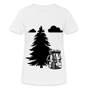 Wandern Rucksack - Natur Wald Urlaub Outback - Frauen T-Shirt atmungsaktiv - Weiß - Vorne - AI Model Female 172 dark (172cm)