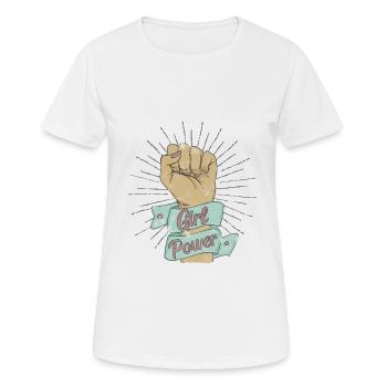Girl Power Woman Women Feminism Saying Gift - Women's Breathable T-Shirt - white - Front - AI Model Female 172 dark (172cm)