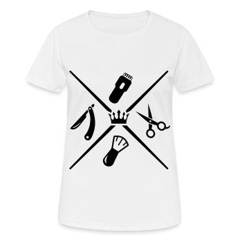 barber icons krone - Frauen T-Shirt atmungsaktiv - Weiß - Vorne - AI Model Female 172 dark (172cm)
